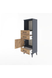 Arges Dolap 2 Raflı 3 Çekmeceli Tek Kapaklı 44x30x134 - S16M049V6A