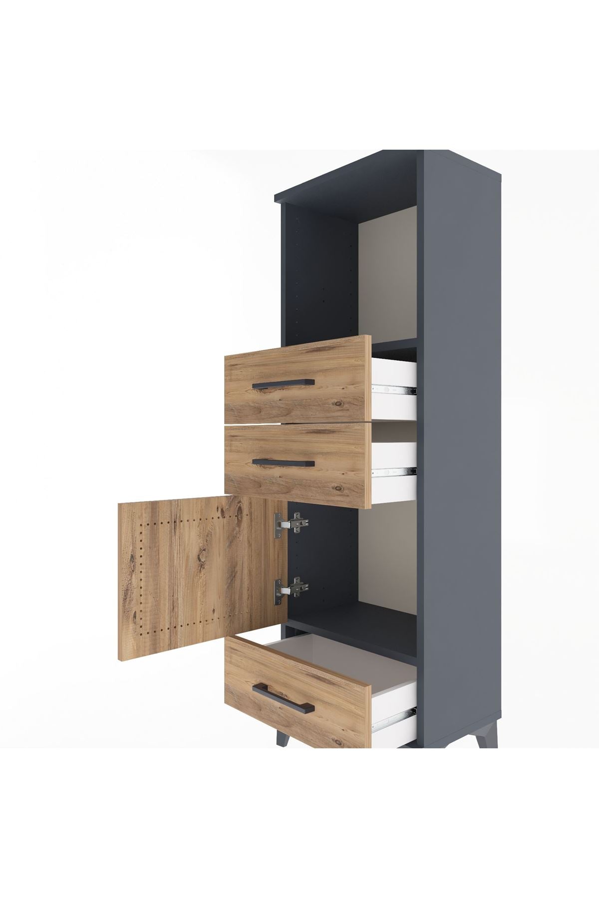 Arges Dolap 2 Raflı 3 Çekmeceli Tek Kapaklı 44x30x134 - S16M049V6A