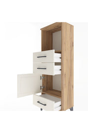 Arges Dolap 2 Raflı 3 Çekmeceli Tek Kapaklı 44x30x134 - S16M049V7A