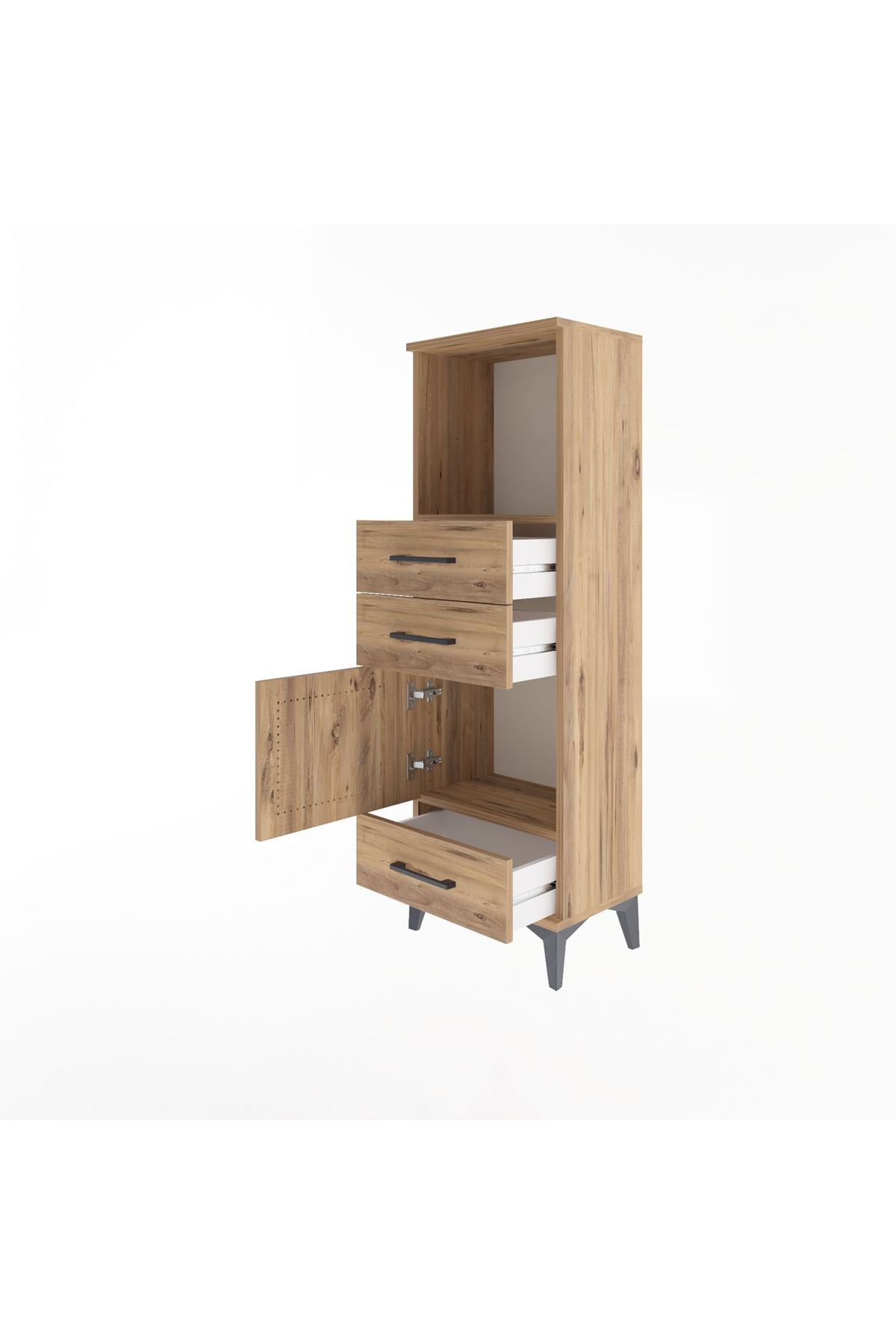 Arges Dolap 2 Raflı 3 Çekmeceli Tek Kapaklı 44x30x134 - S16M049V9A