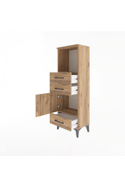 Arges Dolap 2 Raflı 3 Çekmeceli Tek Kapaklı 44x30x134 - S16M049V9A
