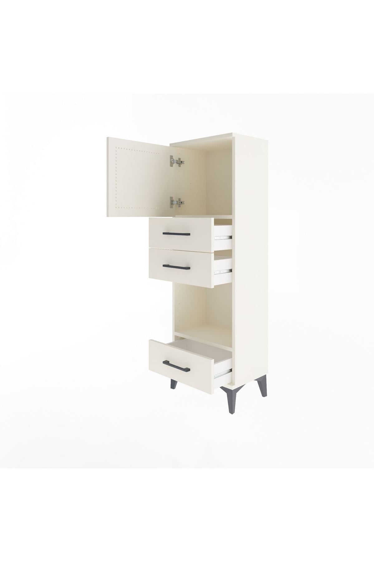 Arges Dolap 2 Raflı 3 Çekmeceli Tek Kapaklı 44x30x134 - S16M050V1A
