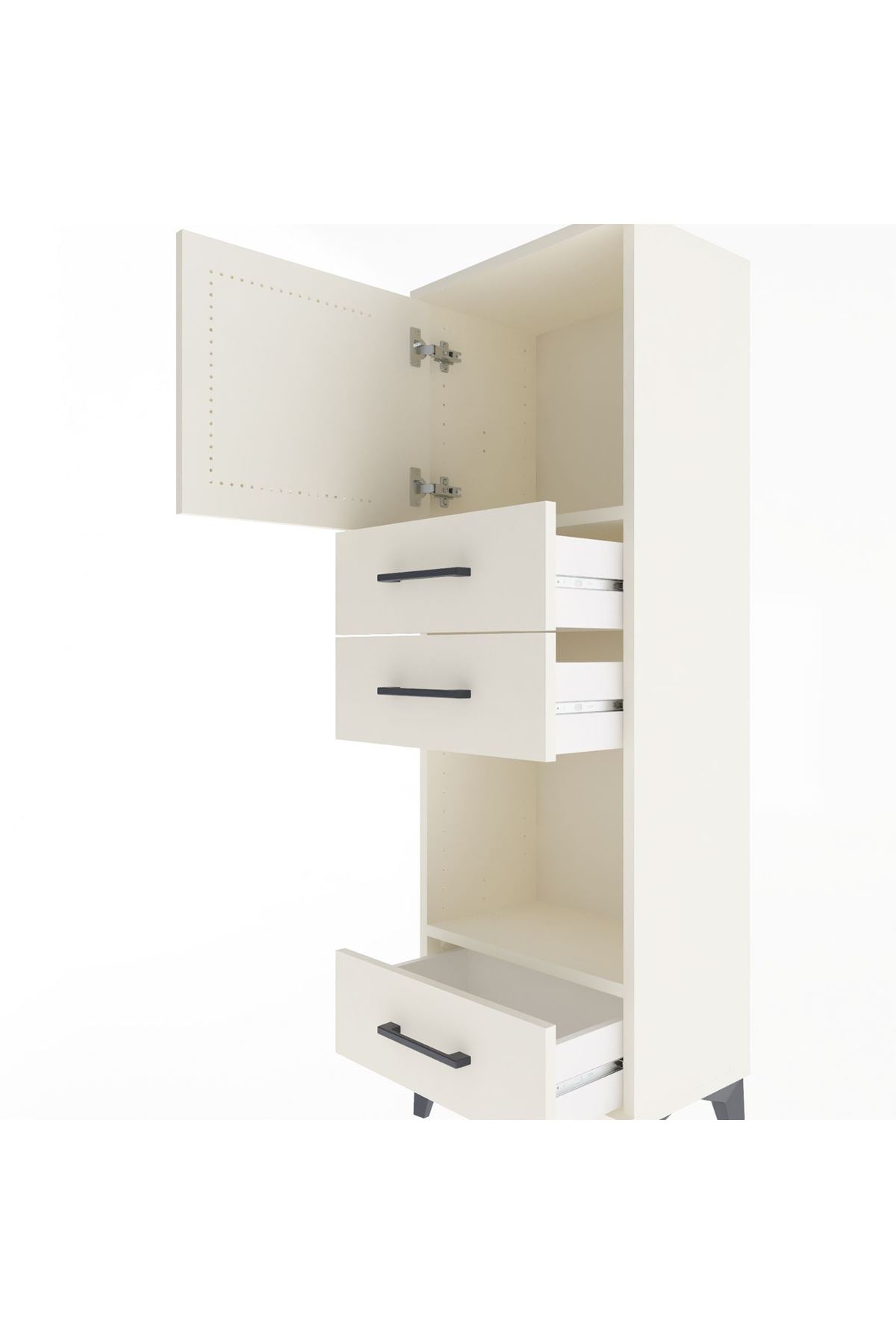 Arges Dolap 2 Raflı 3 Çekmeceli Tek Kapaklı 44x30x134 - S16M050V1A