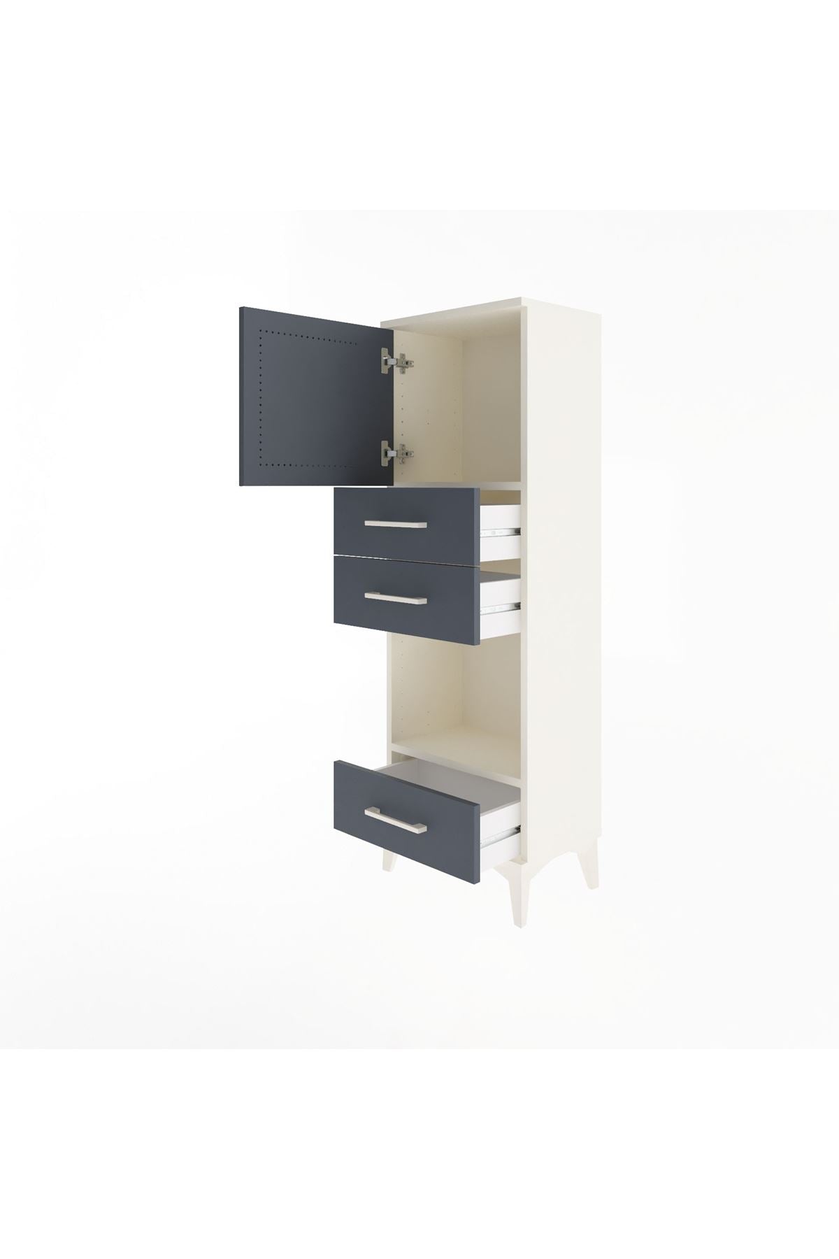 Arges Dolap 2 Raflı 3 Çekmeceli Tek Kapaklı 44x30x134 - S16M050V2A