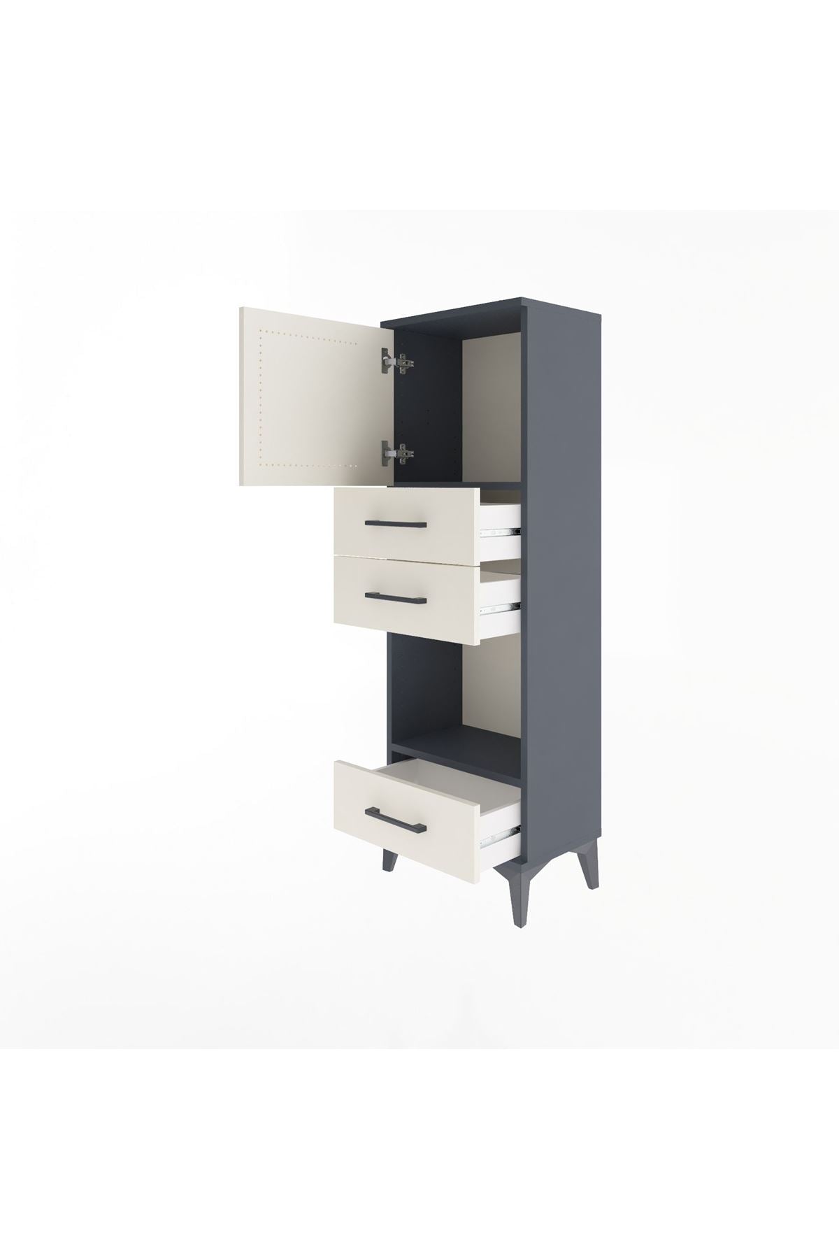 Arges Dolap 2 Raflı 3 Çekmeceli Tek Kapaklı 44x30x134 - S16M050V4A