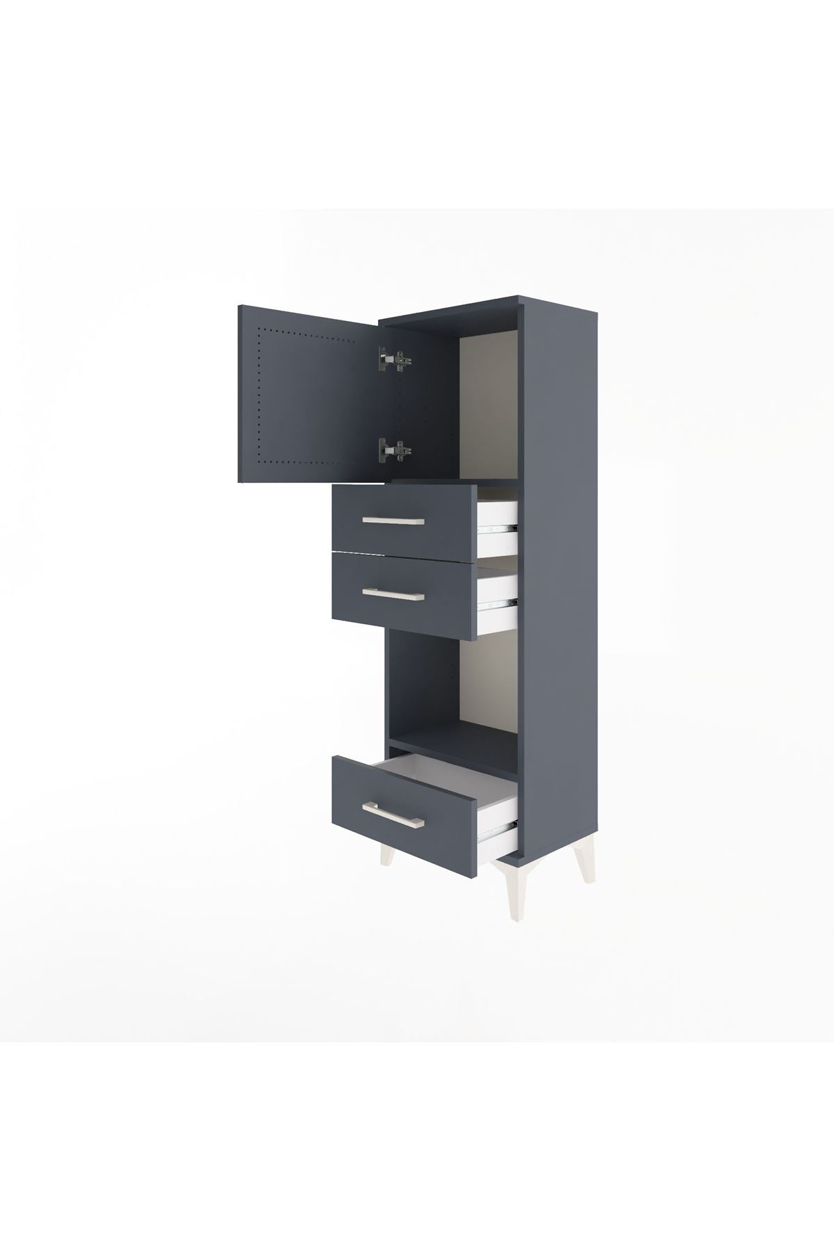 Arges Dolap 2 Raflı 3 Çekmeceli Tek Kapaklı 44x30x134 - S16M050V5A