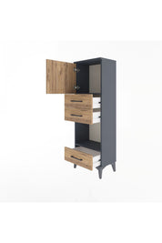 Arges Dolap 2 Raflı 3 Çekmeceli Tek Kapaklı 44x30x134 - S16M050V6A