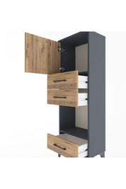 Arges Dolap 2 Raflı 3 Çekmeceli Tek Kapaklı 44x30x134 - S16M050V6A