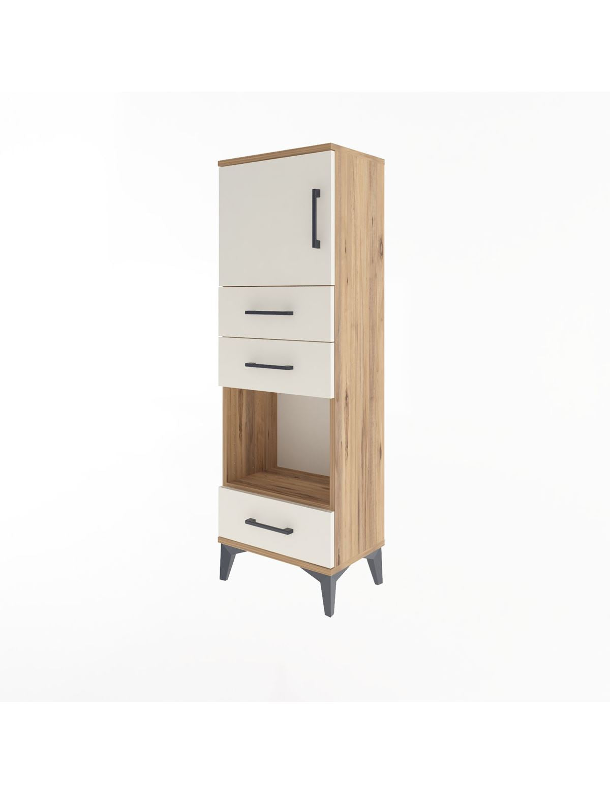 Arges Dolap 2 Raflı 3 Çekmeceli Tek Kapaklı 44x30x134 - S16M050V7A