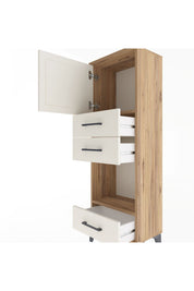 Arges Dolap 2 Raflı 3 Çekmeceli Tek Kapaklı 44x30x134 - S16M050V7A