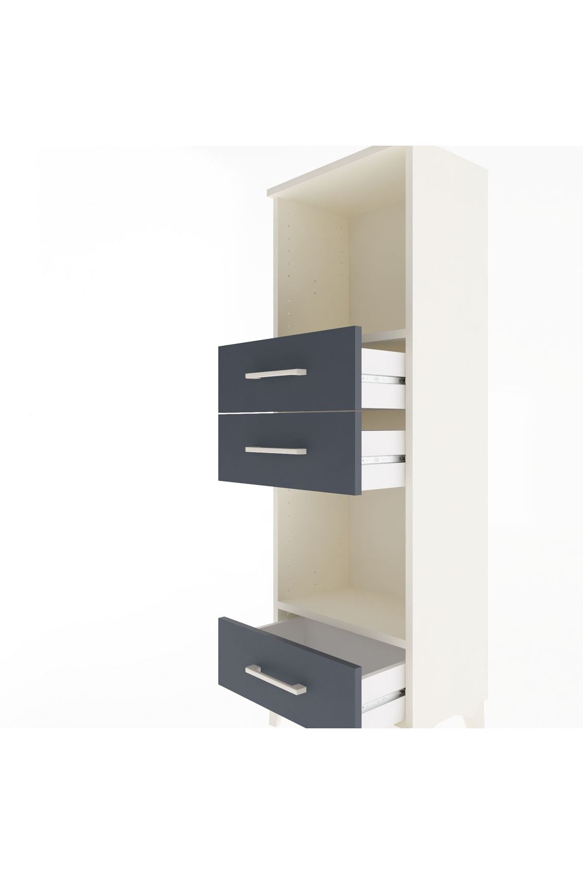 Arges Dolap 2 Raflı 3 Çekmeceli 44x30x134 - S16M051V2A
