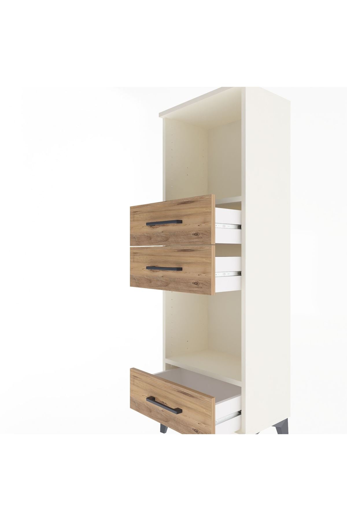 Arges Dolap 2 Raflı 3 Çekmeceli 44x30x134 - S16M051V3A