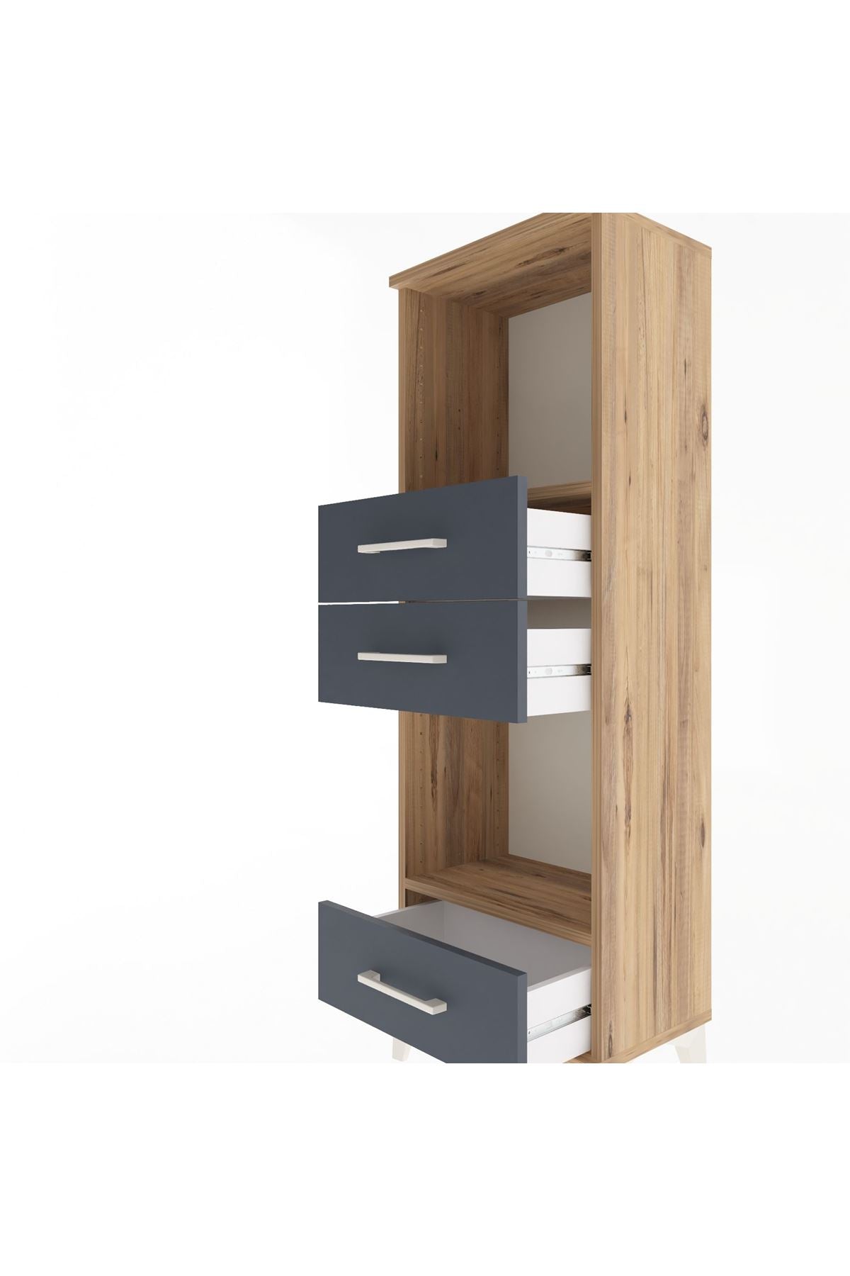 Arges Dolap 2 Raflı 3 Çekmeceli 44x30x134 - S16M051V8A