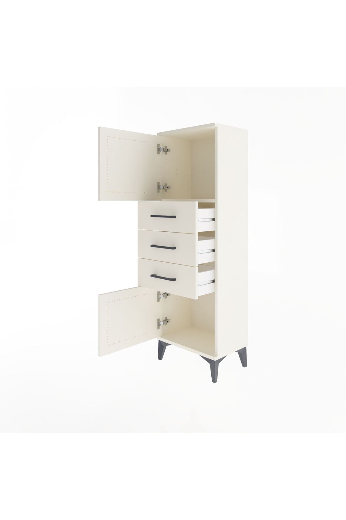 Arges Dolap 2 Raflı 3 Çekmeceli 2 Kapaklı 44x30x134 - S16M052V1A