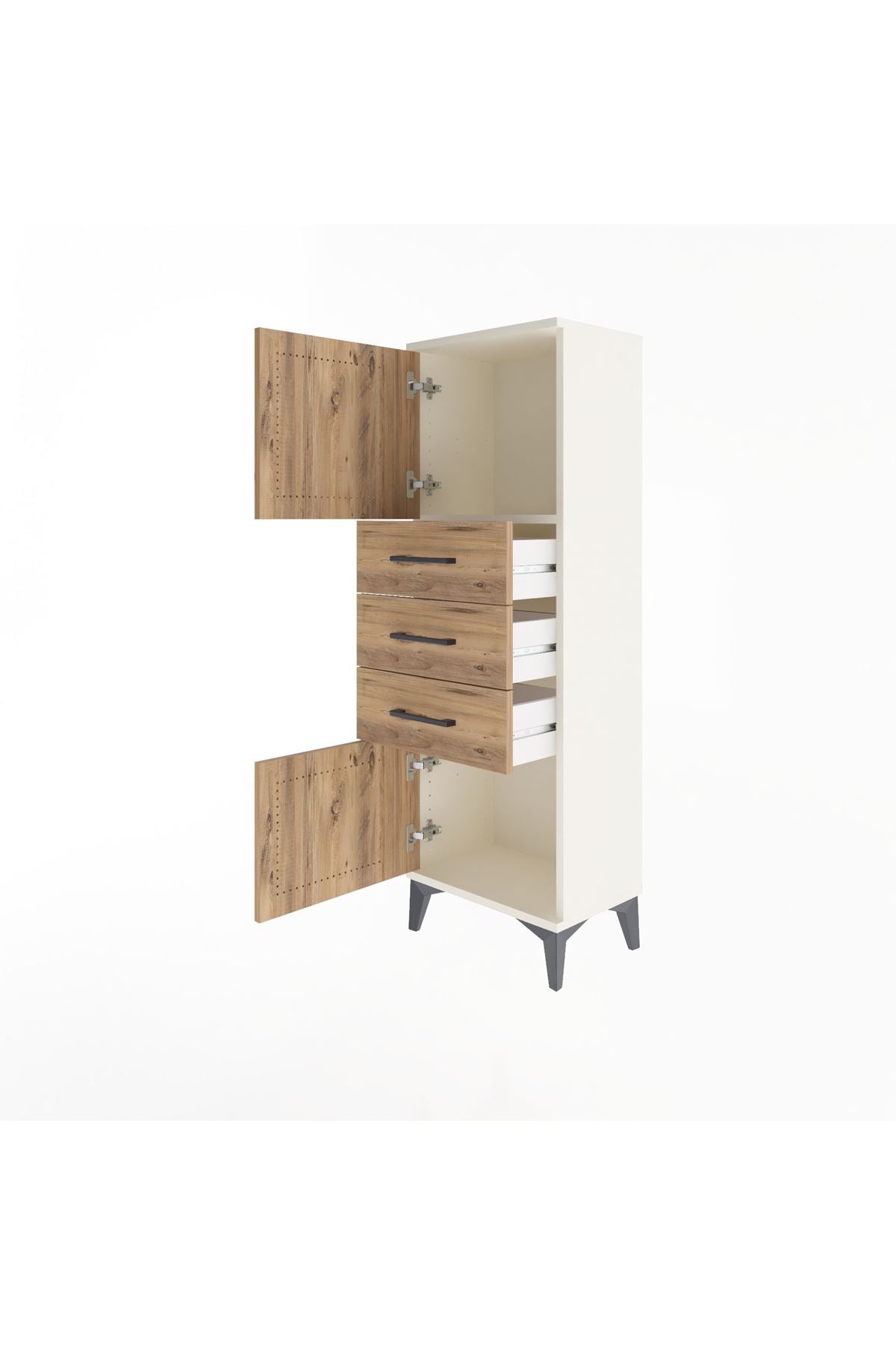 Arges Dolap 2 Raflı 3 Çekmeceli 2 Kapaklı 44x30x134 - S16M052V3A