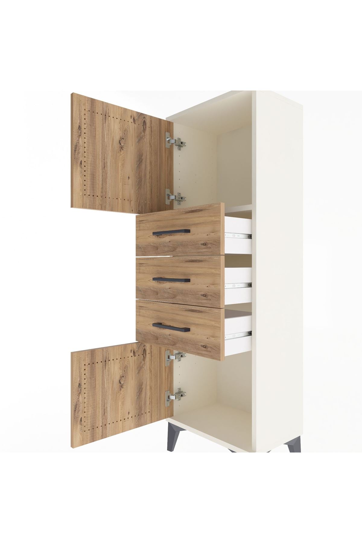 Arges Dolap 2 Raflı 3 Çekmeceli 2 Kapaklı 44x30x134 - S16M052V3A