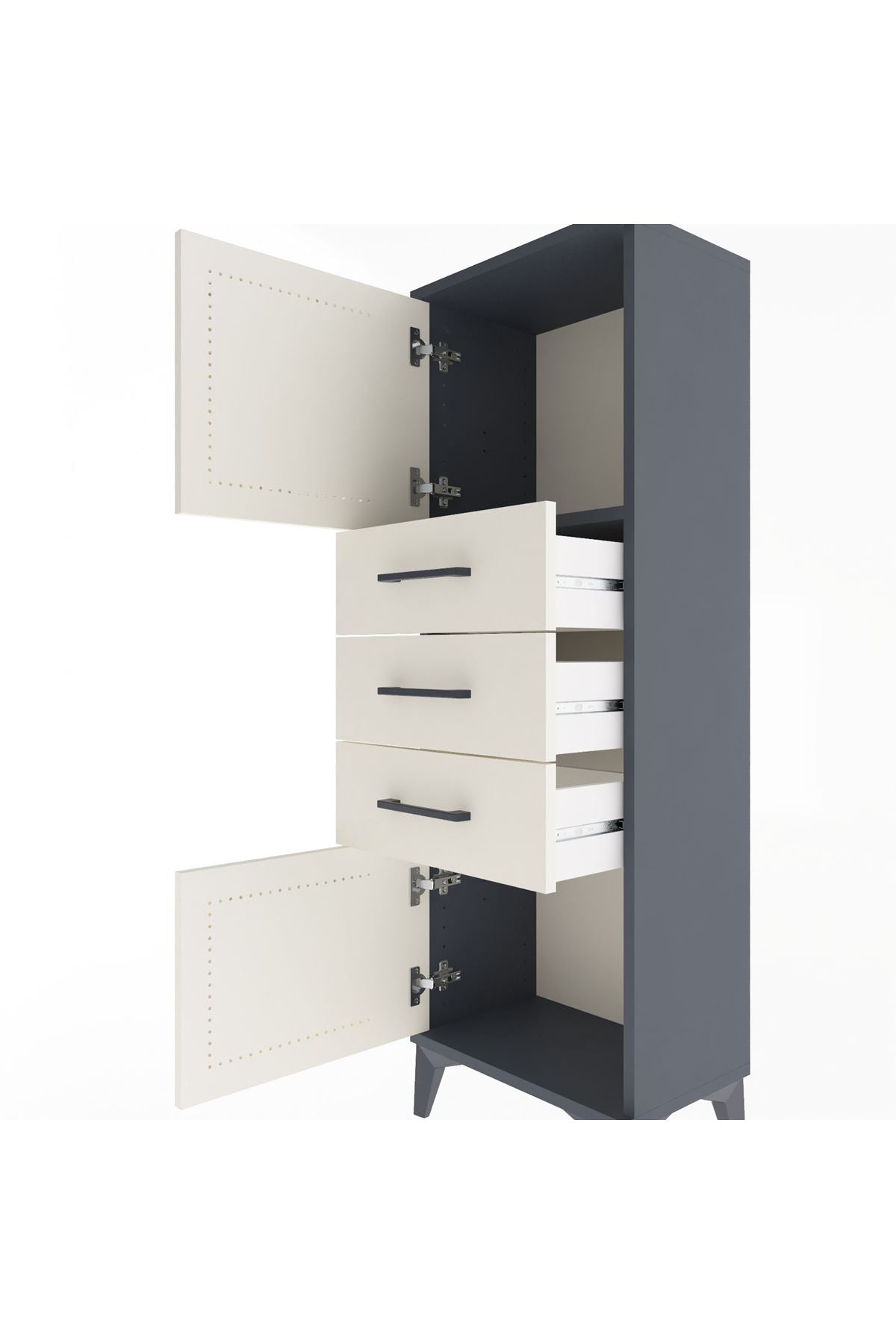 Arges Dolap 2 Raflı 3 Çekmeceli 2 Kapaklı 44x30x134 - S16M052V4A