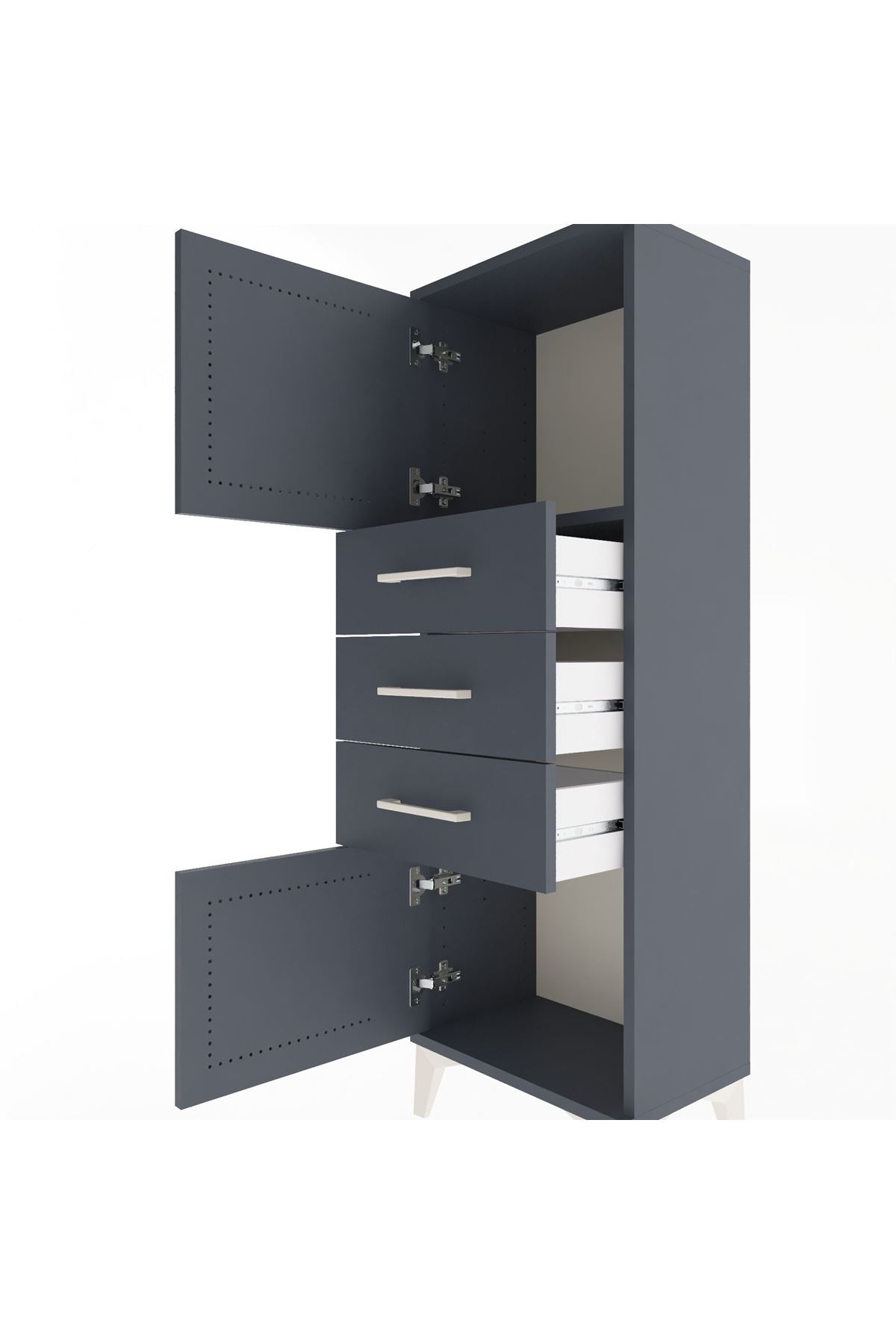 Arges Dolap 2 Raflı 3 Çekmeceli 2 Kapaklı 44x30x134 - S16M052V5A