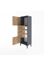 Arges Dolap 2 Raflı 3 Çekmeceli 2 Kapaklı 44x30x134 - S16M052V6A