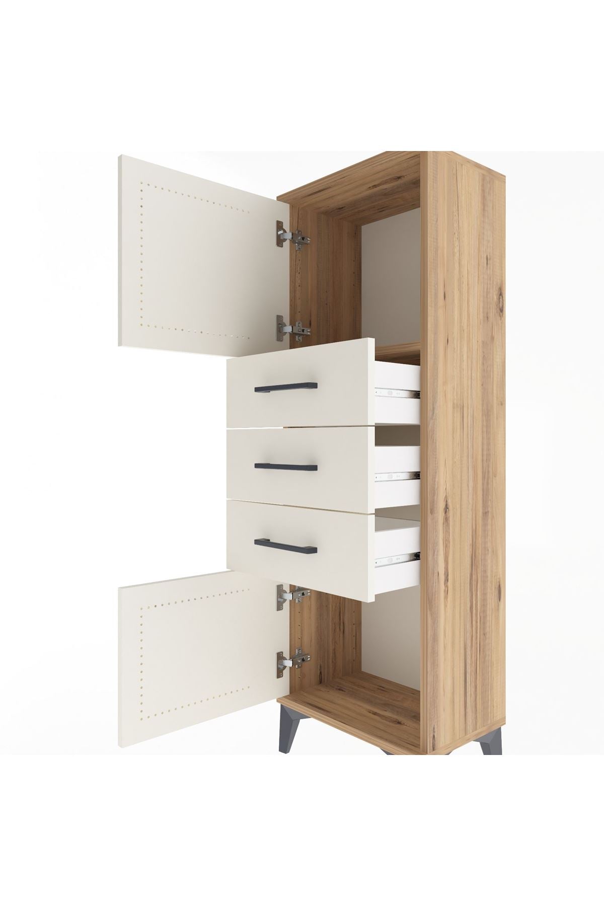 Arges Dolap 2 Raflı 3 Çekmeceli 2 Kapaklı 44x30x134 - S16M052V7A
