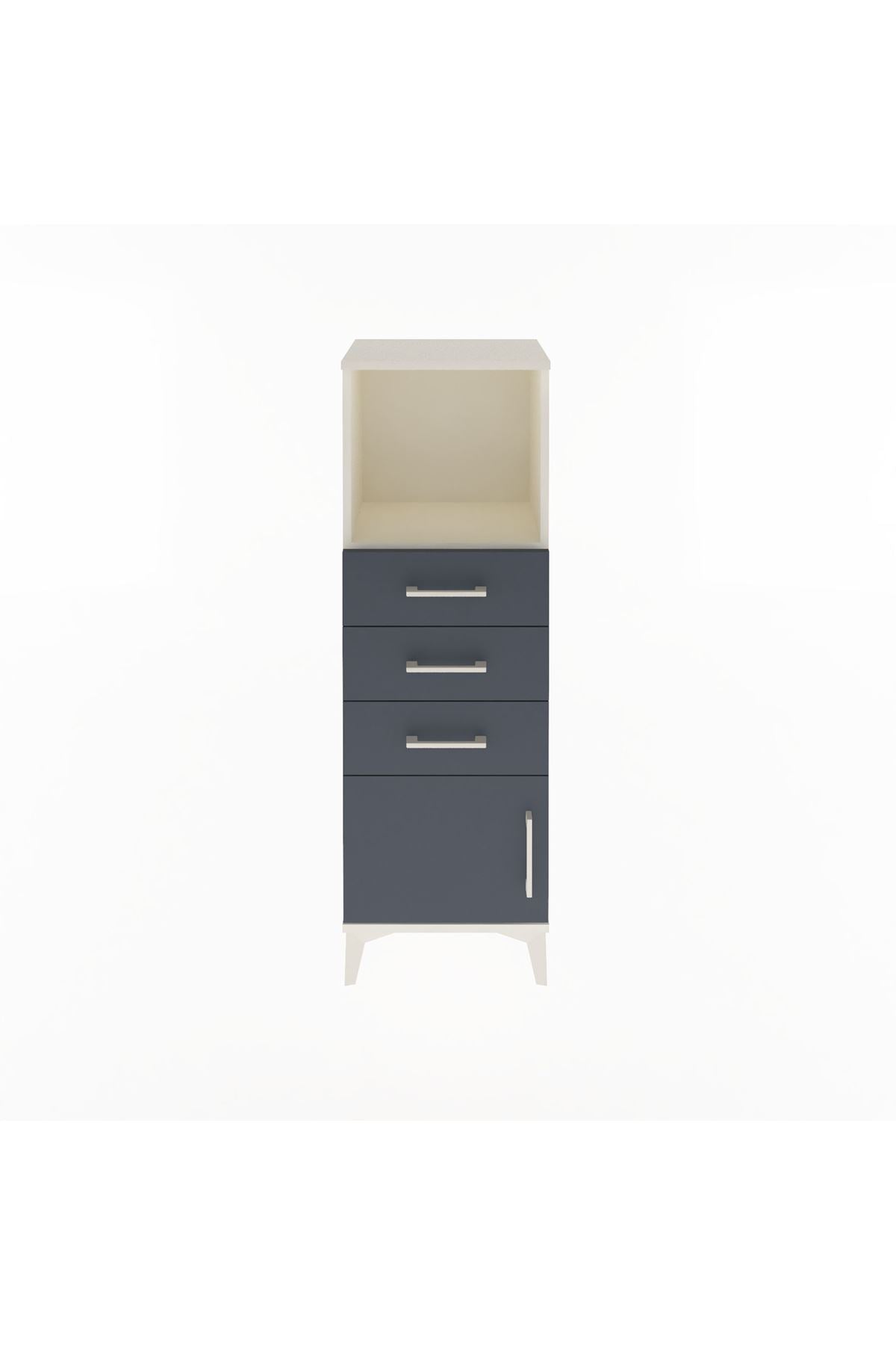 Arges Dolap Tek Raflı 3 Çekmeceli Tek Kapaklı 44x30x134 - S16M053V2A