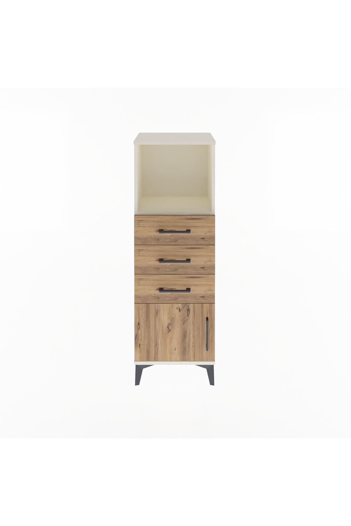 Arges Dolap Tek Raflı 3 Çekmeceli Tek Kapaklı 44x30x134 - S16M053V3A