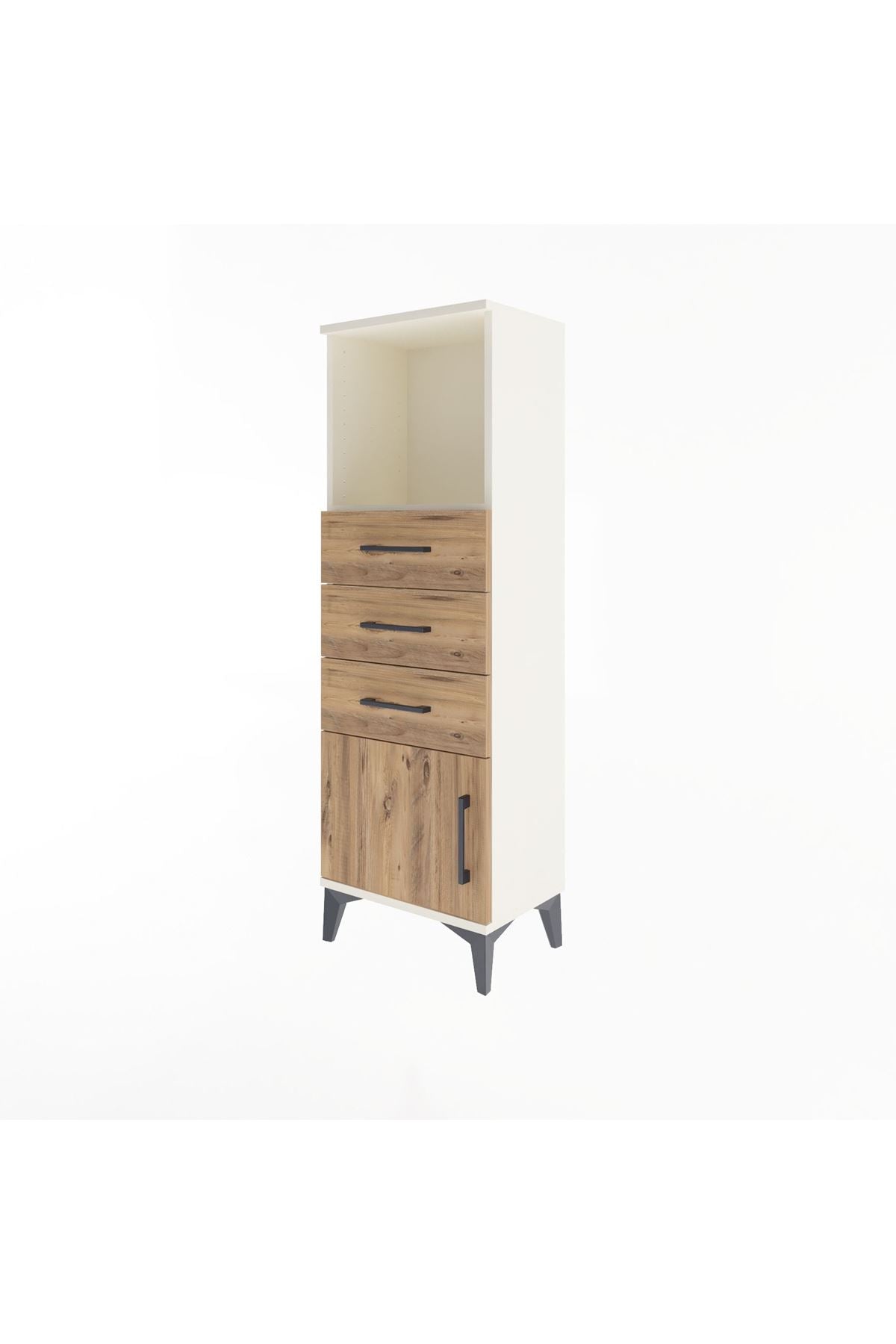 Arges Dolap Tek Raflı 3 Çekmeceli Tek Kapaklı 44x30x134 - S16M053V3A