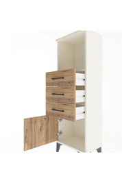 Arges Dolap Tek Raflı 3 Çekmeceli Tek Kapaklı 44x30x134 - S16M053V3A