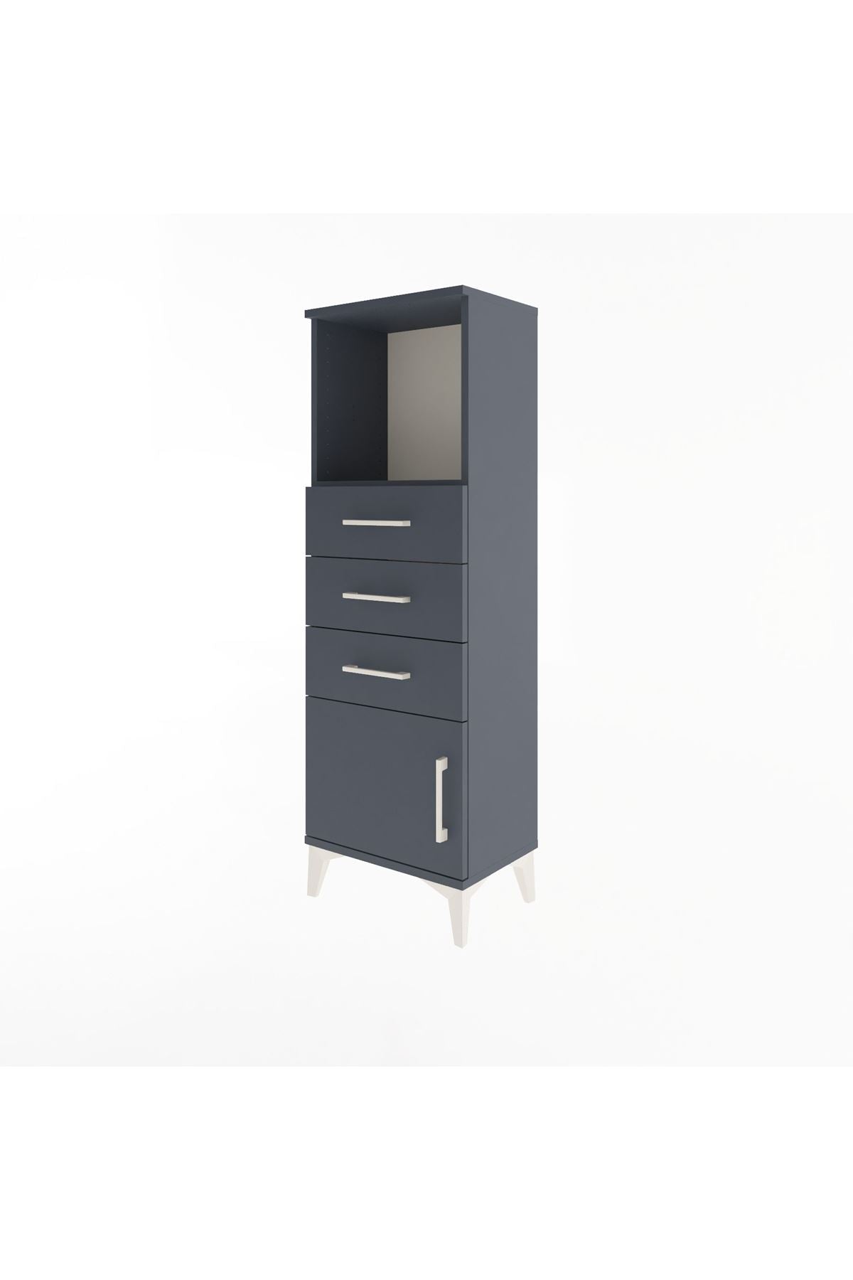 Arges Dolap Tek Raflı 3 Çekmeceli Tek Kapaklı 44x30x134 - S16M053V5A