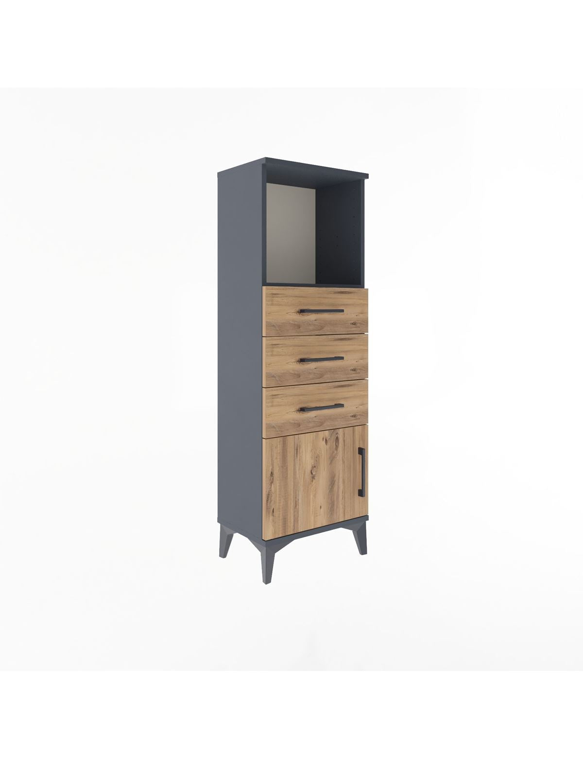Arges Dolap Tek Raflı 3 Çekmeceli Tek Kapaklı 44x30x134 - S16M053V6A