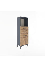 Arges Dolap Tek Raflı 3 Çekmeceli Tek Kapaklı 44x30x134 - S16M053V6A