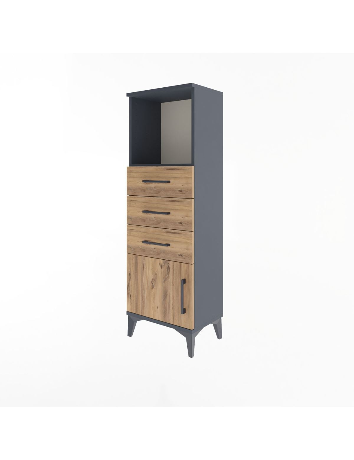 Arges Dolap Tek Raflı 3 Çekmeceli Tek Kapaklı 44x30x134 - S16M053V6A