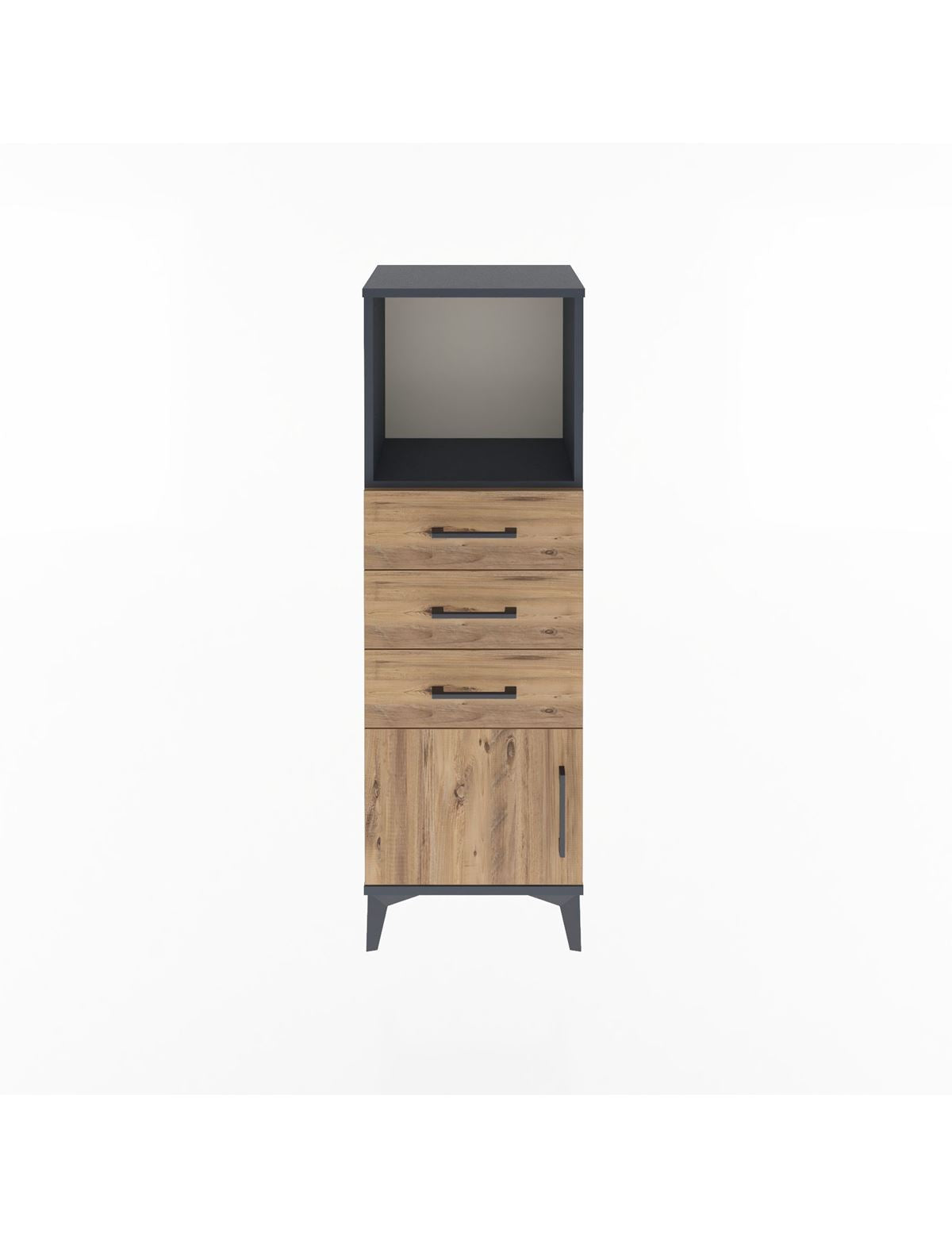Arges Dolap Tek Raflı 3 Çekmeceli Tek Kapaklı 44x30x134 - S16M053V6A