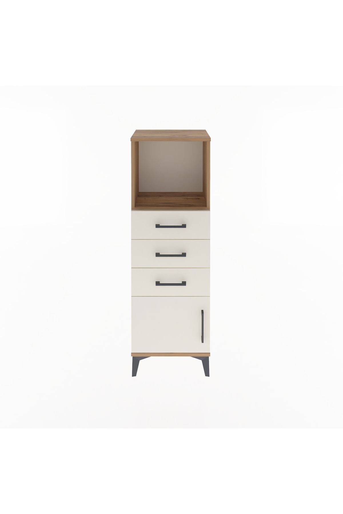 Arges Dolap Tek Raflı 3 Çekmeceli Tek Kapaklı 44x30x134 - S16M053V7A