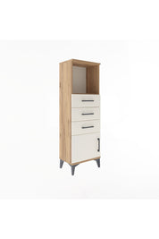 Arges Dolap Tek Raflı 3 Çekmeceli Tek Kapaklı 44x30x134 - S16M053V7A