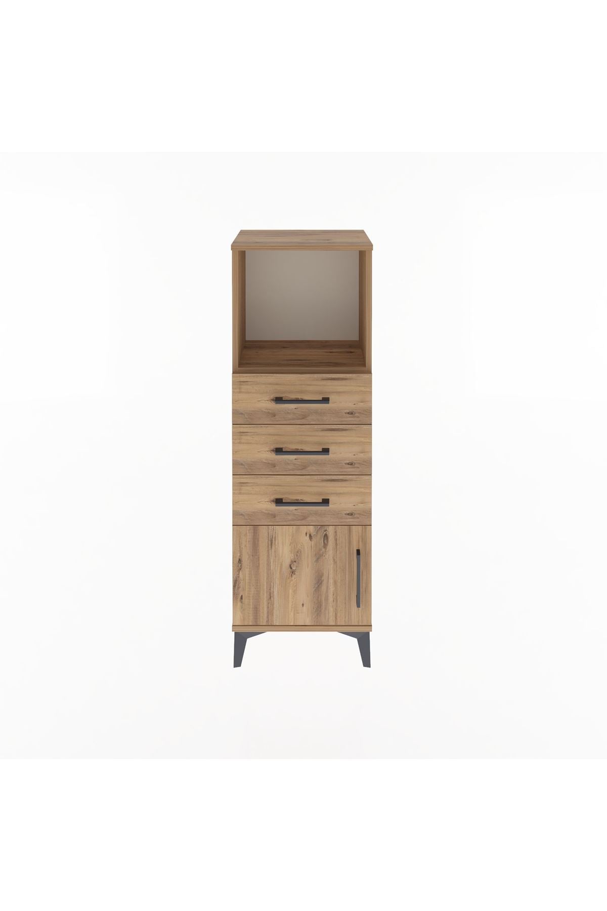 Arges Dolap Tek Raflı 3 Çekmeceli Tek Kapaklı 44x30x134 - S16M053V9A