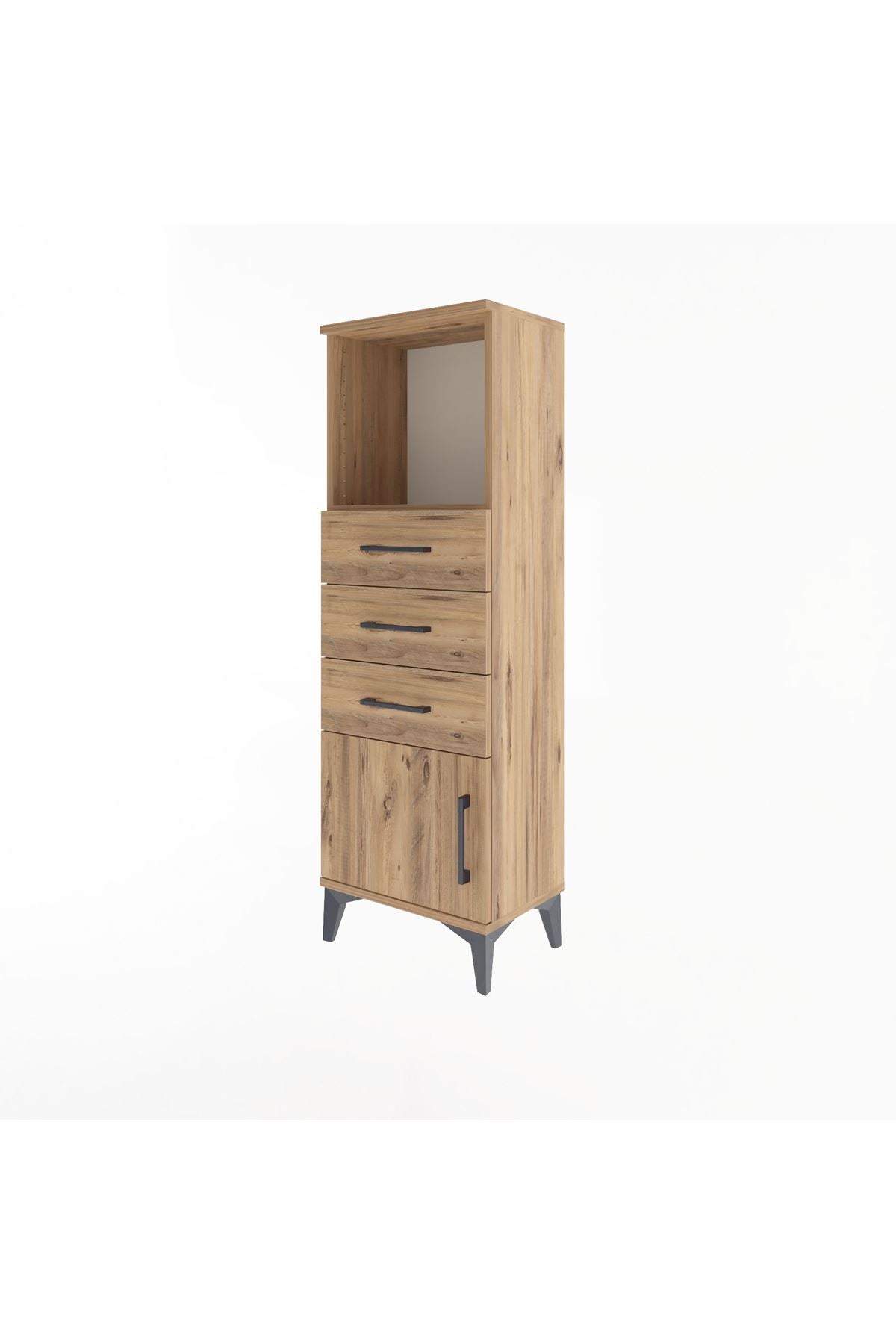 Arges Dolap Tek Raflı 3 Çekmeceli Tek Kapaklı 44x30x134 - S16M053V9A