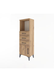 Arges Dolap Tek Raflı 3 Çekmeceli Tek Kapaklı 44x30x134 - S16M053V9A
