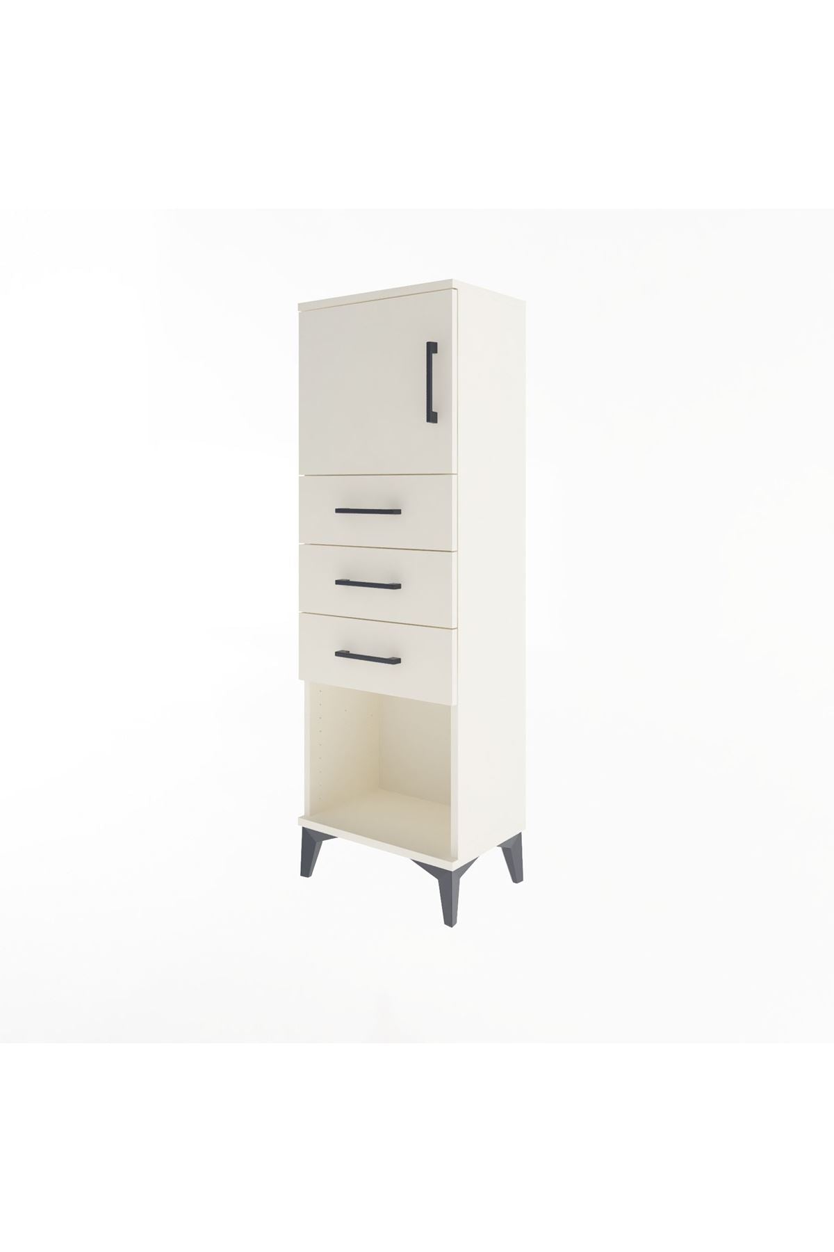 Arges Dolap Tek Raflı 3 Çekmeceli Tek Kapaklı 44x30x134 - S16M054V1A