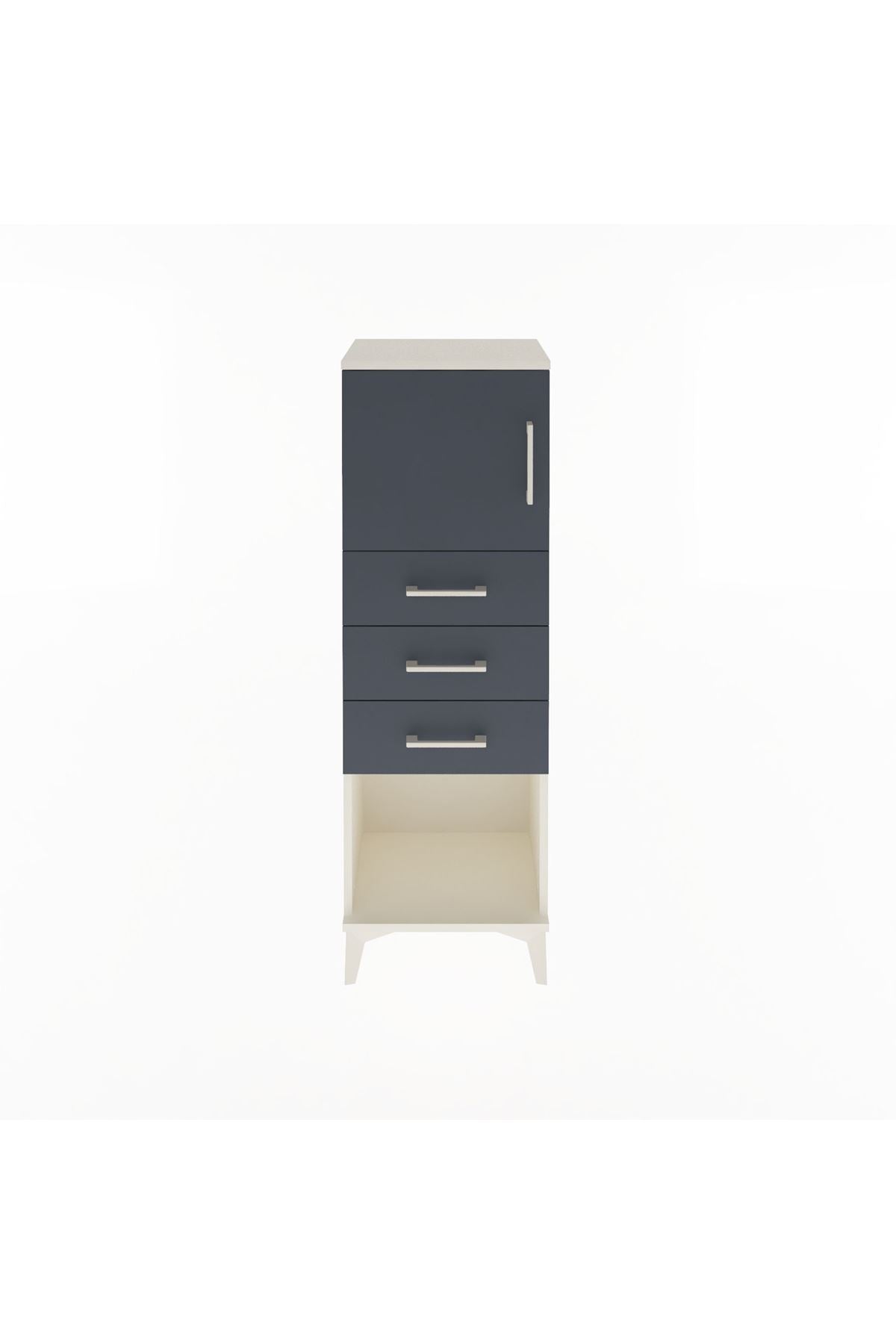 Arges Dolap Tek Raflı 3 Çekmeceli Tek Kapaklı 44x30x134 - S16M054V2A