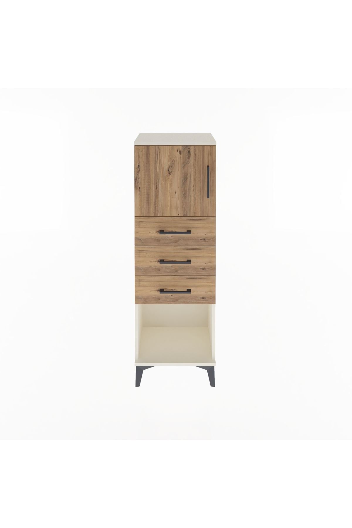 Arges Dolap Tek Raflı 3 Çekmeceli Tek Kapaklı 44x30x134 - S16M054V3A