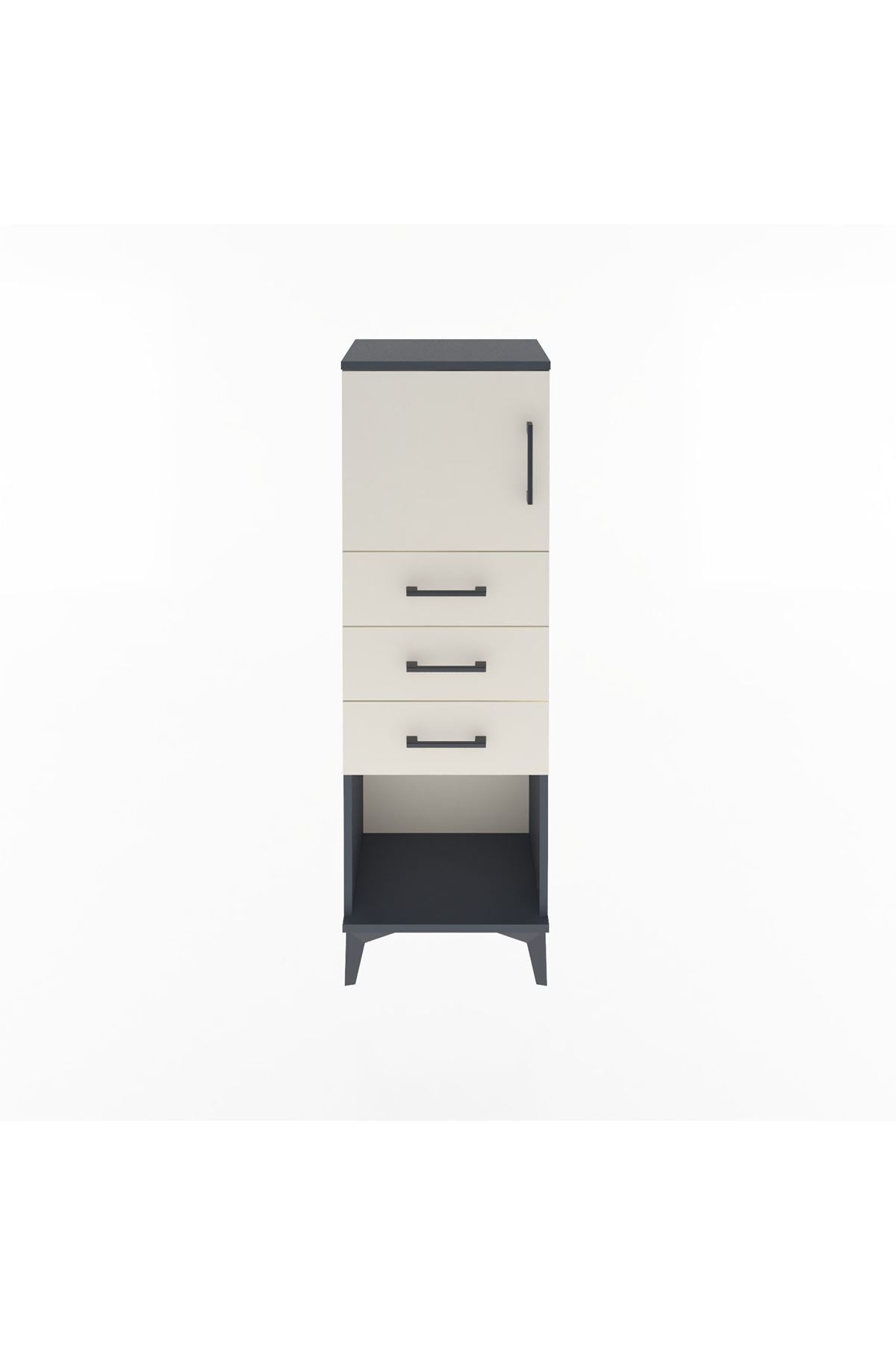 Arges Dolap Tek Raflı 3 Çekmeceli Tek Kapaklı 44x30x134 - S16M054V4A