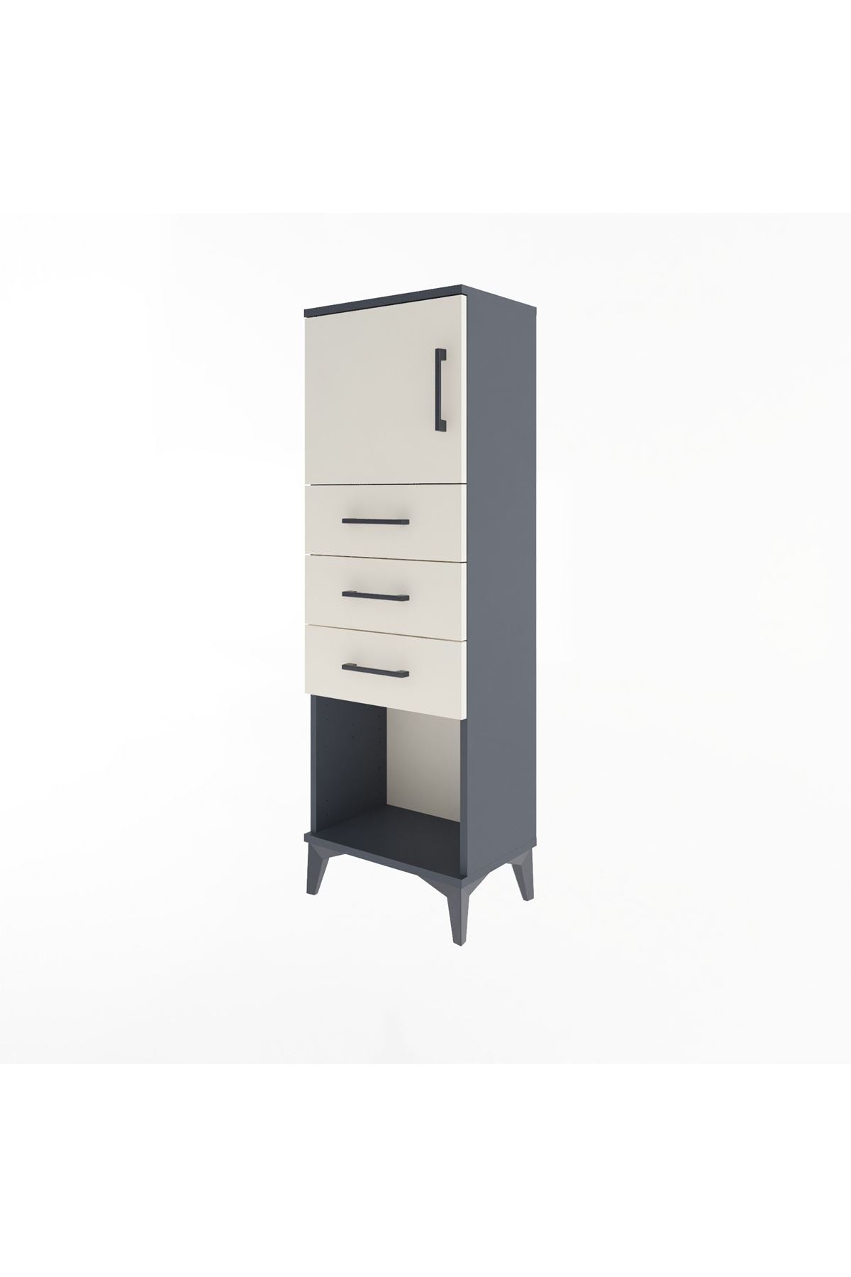 Arges Dolap Tek Raflı 3 Çekmeceli Tek Kapaklı 44x30x134 - S16M054V4A
