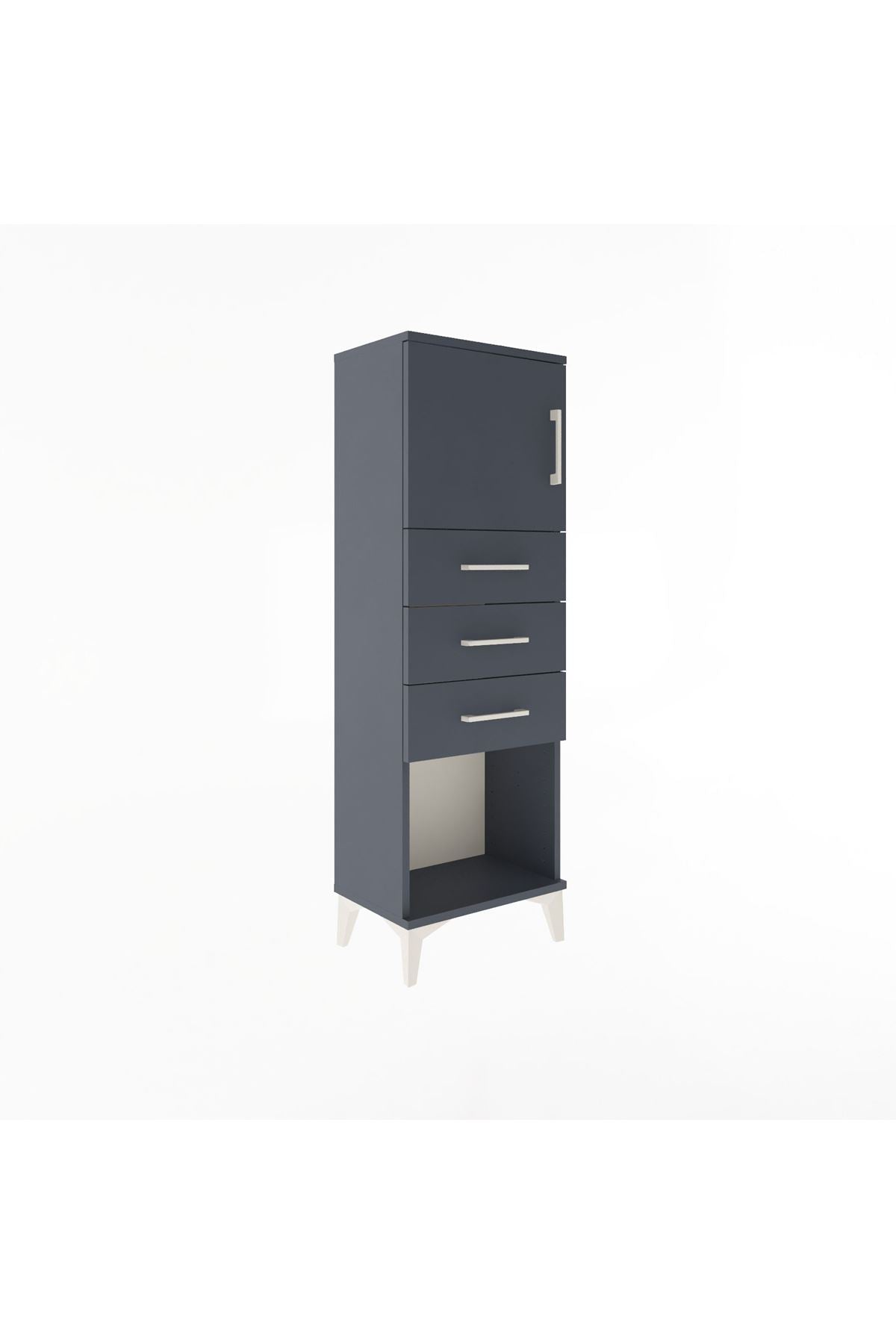 Arges Dolap Tek Raflı 3 Çekmeceli Tek Kapaklı 44x30x134 - S16M054V5A