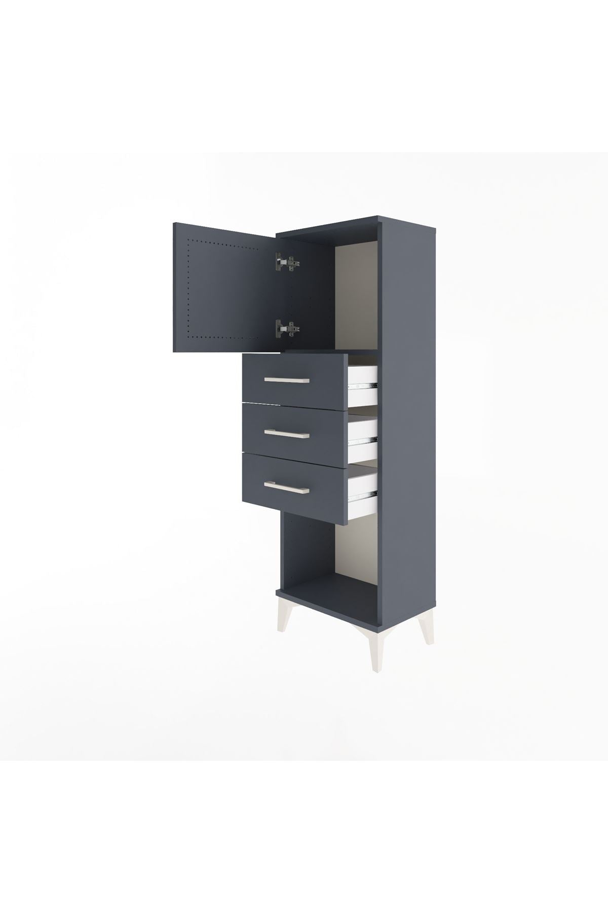 Arges Dolap Tek Raflı 3 Çekmeceli Tek Kapaklı 44x30x134 - S16M054V5A