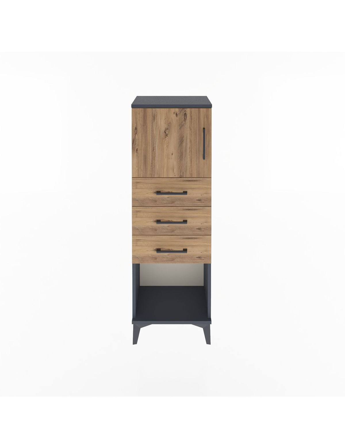 Arges Dolap Tek Raflı 3 Çekmeceli Tek Kapaklı 44x30x134 - S16M054V6A