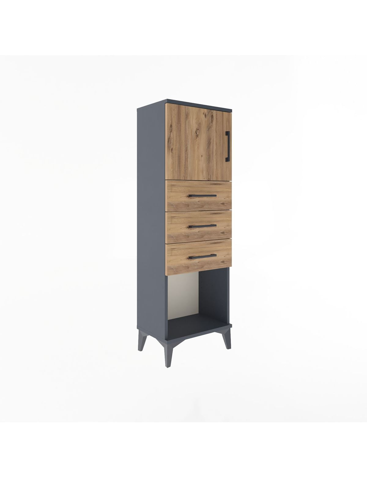 Arges Dolap Tek Raflı 3 Çekmeceli Tek Kapaklı 44x30x134 - S16M054V6A