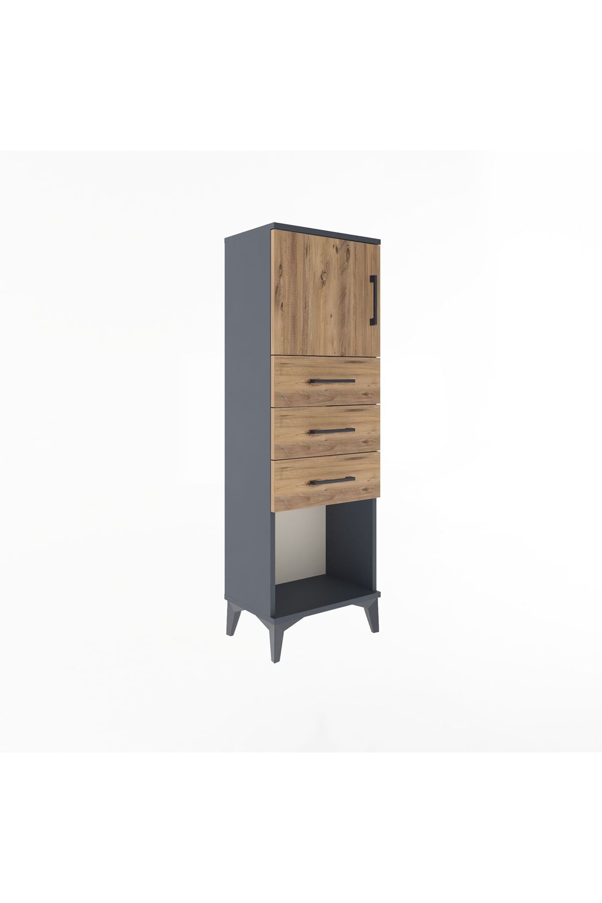 Arges Dolap Tek Raflı 3 Çekmeceli Tek Kapaklı 44x30x134 - S16M054V6A