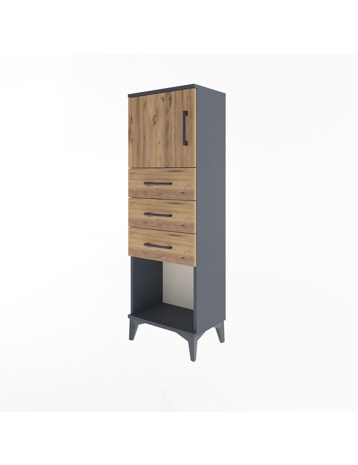 Arges Dolap Tek Raflı 3 Çekmeceli Tek Kapaklı 44x30x134 - S16M054V6A
