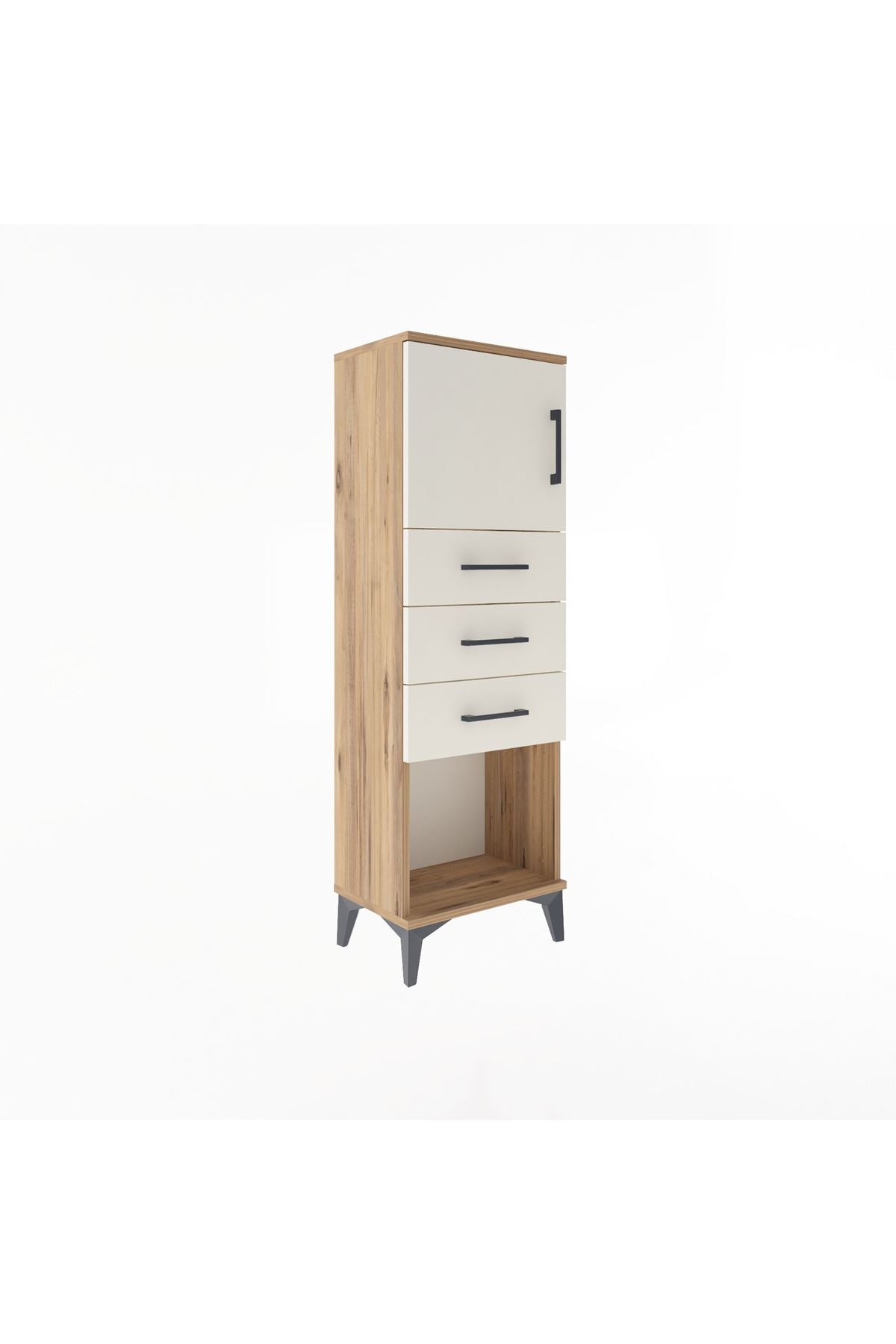 Arges Dolap Tek Raflı 3 Çekmeceli Tek Kapaklı 44x30x134 - S16M054V7A